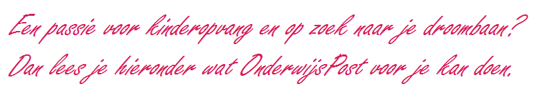 Roze tekst kinderopvang pagina professionals